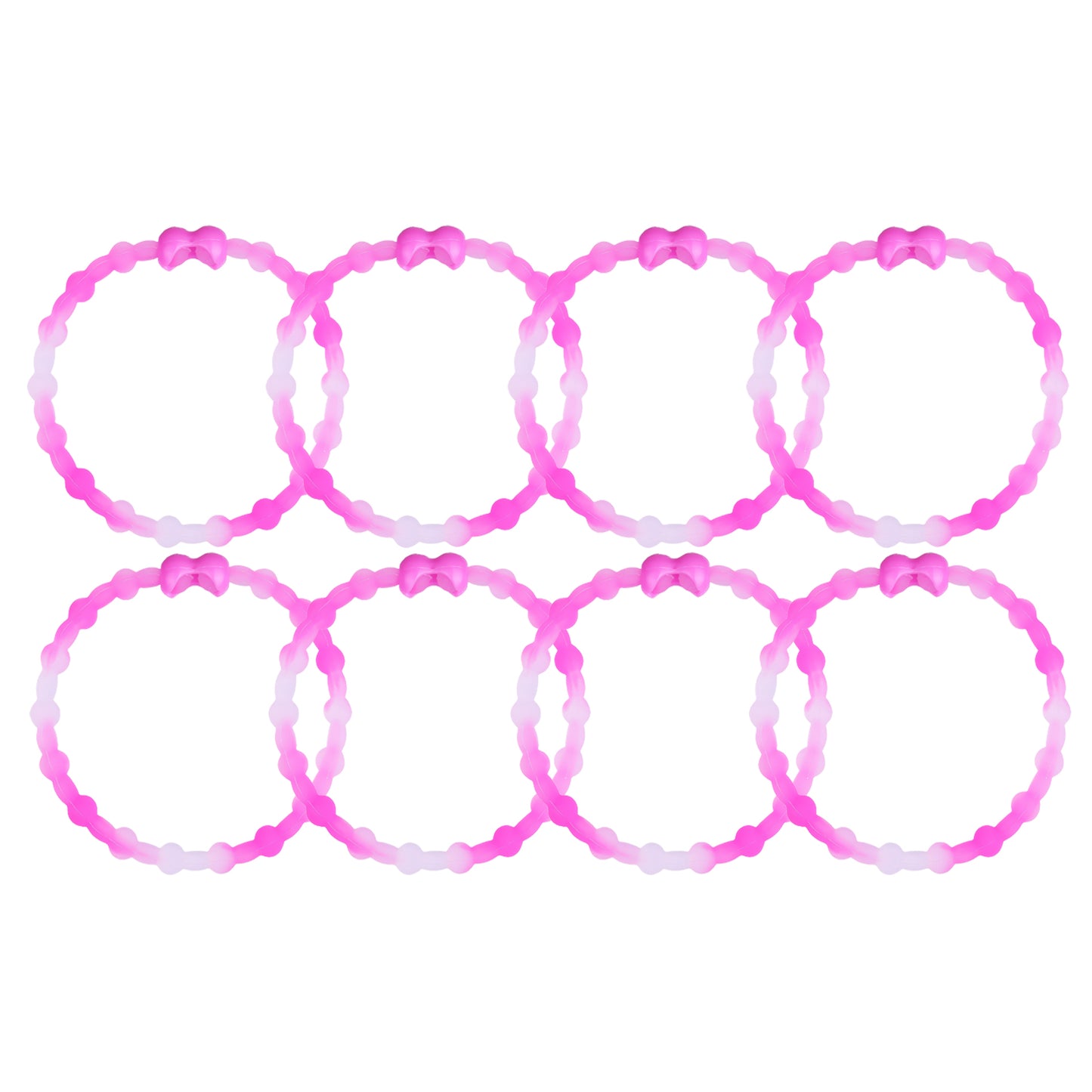 Clear Neon Pink Hair Ties (8 Pack) - Boldly Blend Fun & Function