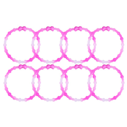 Clear Neon Pink Hair Ties (8 Pack) - Boldly Blend Fun & Function