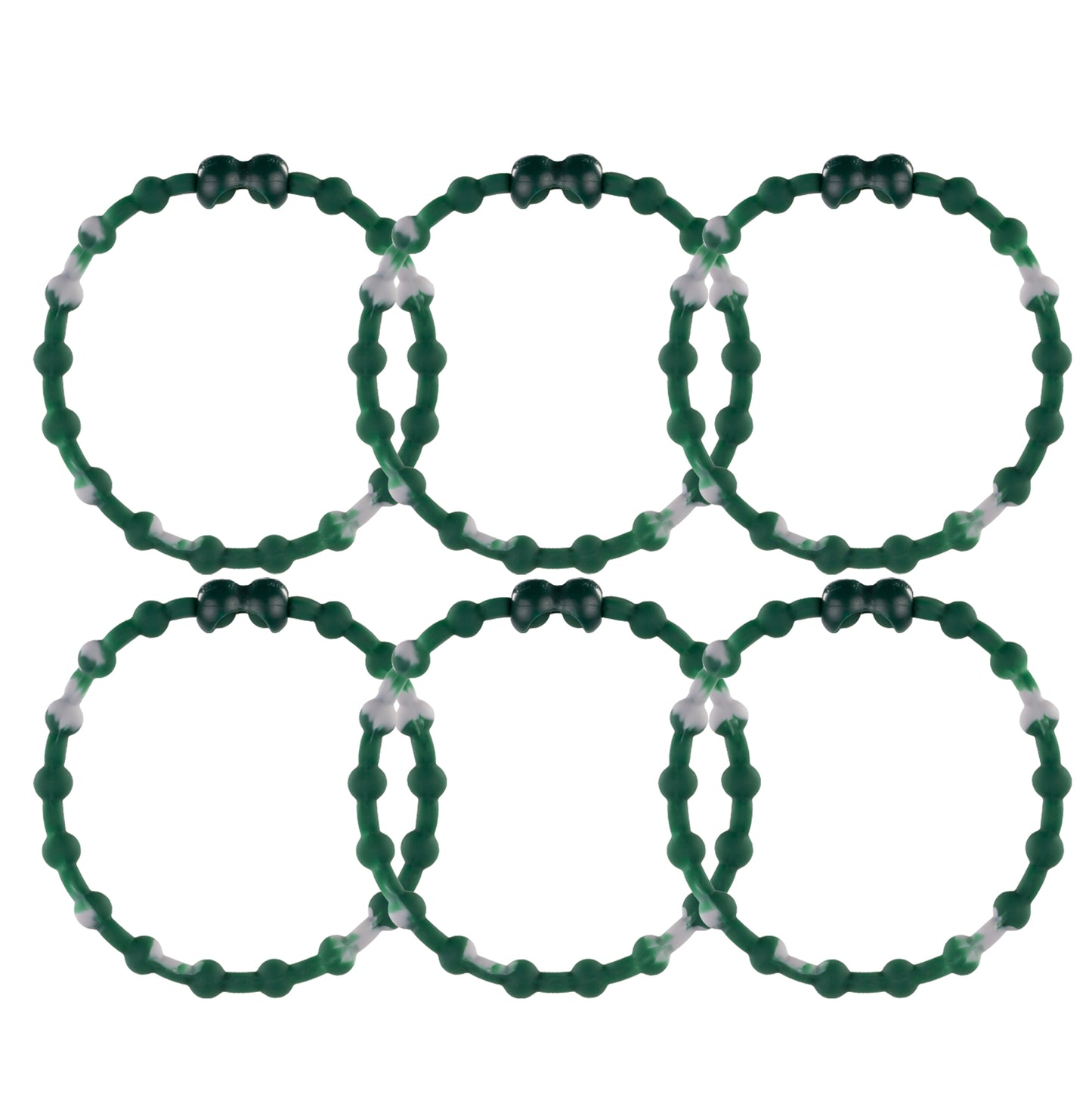 Marble Forest Green Hair Ties (6-Pack): Nature's Elegance for Every Style