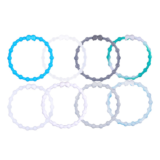 Polar Serenity Pack Hair Ties (8 Pack): A Cool Oasis for Every Look