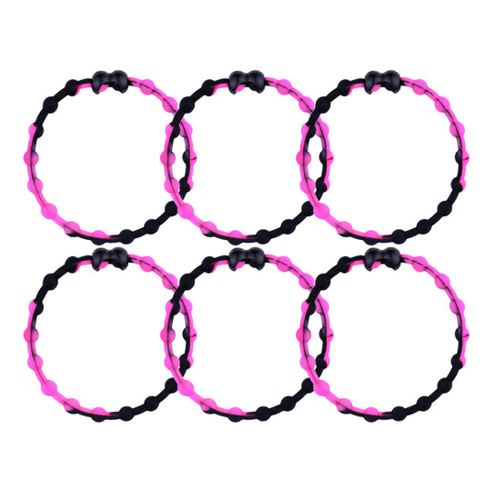 Black & Pink PRO Hair Ties (6-Pack): Bold and Playful for Every Look