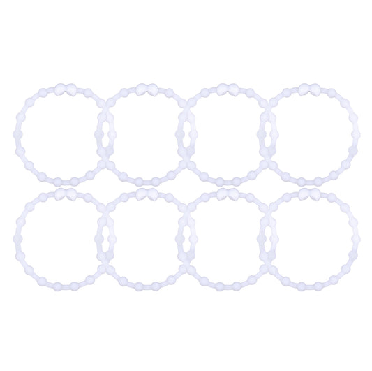 Glow White Hair Ties (8 Pack): Light Up Your Look with Sophisticated Shine