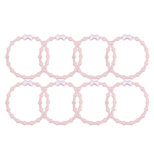 Blonde Hair Ties (8 Pack) in Soft Pink - A Subtle Touch of Elegance for Blonde Hair