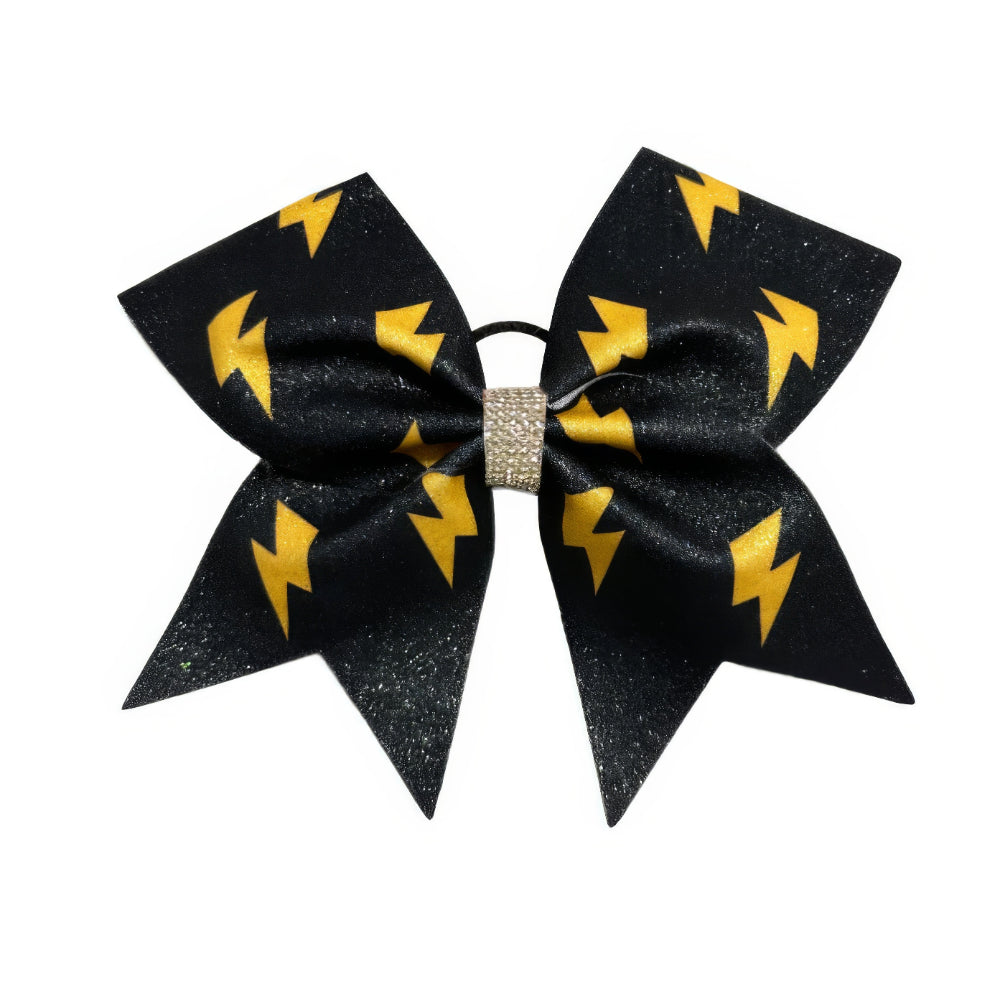 Black Lightning Bolt Cheer Bow Bow Hair Accessory