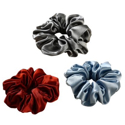 Roserel Mulberry Silk Midnight Radiance Scrunchie 3 Pack