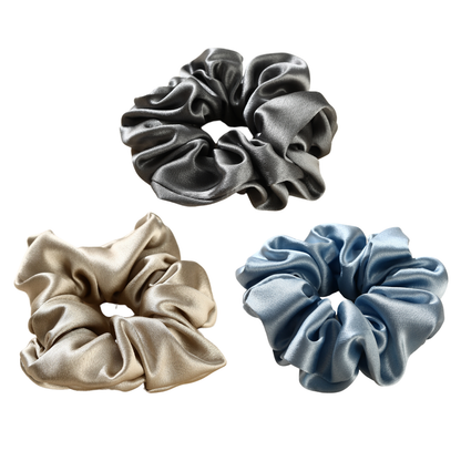 Roserel Mulberry Silk Midnight Shine Scrunchie 3 Pack