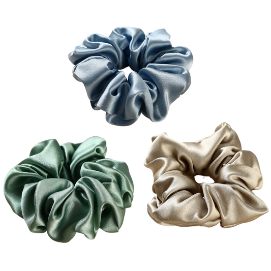 Roserel Mulberry Silk Ocean Breeze Scrunchie 3 Pack