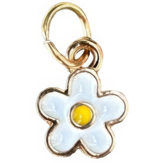 White Daisy Keyhole Bracelet Charm