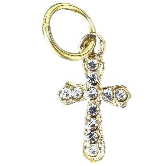 Crystal Cross Keyhole Bracelet Charm