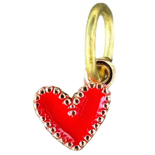 Red Heart Keyhole Bracelet Charm