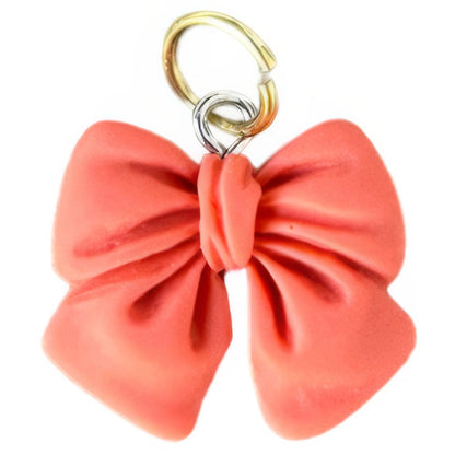 Coral Bow Keyhole Bracelet Charm