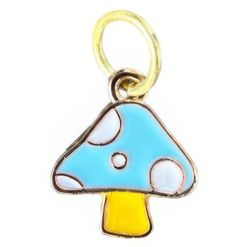 Blue Mushroom Keyhole Bracelet Charm