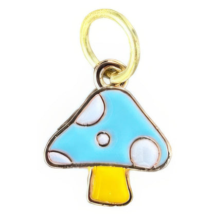 Blue Mushroom Keyhole Bracelet Charm