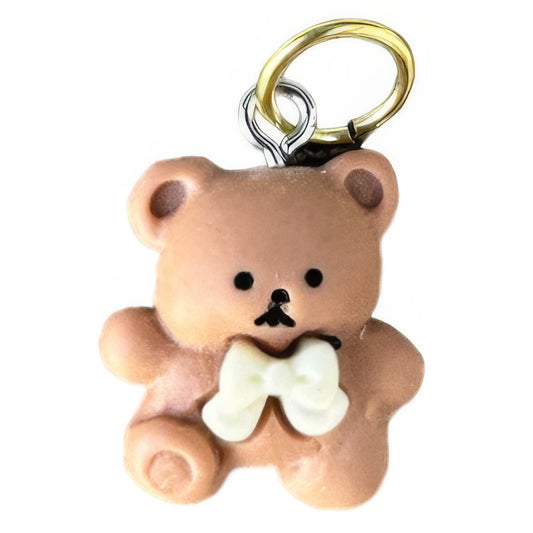 Teddy Bear with Bow Tie Keyhole Bracelet Charm