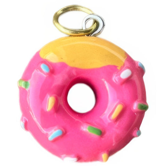 Pink Donut Keyhole Bracelet Charm