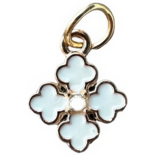 White Clover Keyhole Bracelet Charm