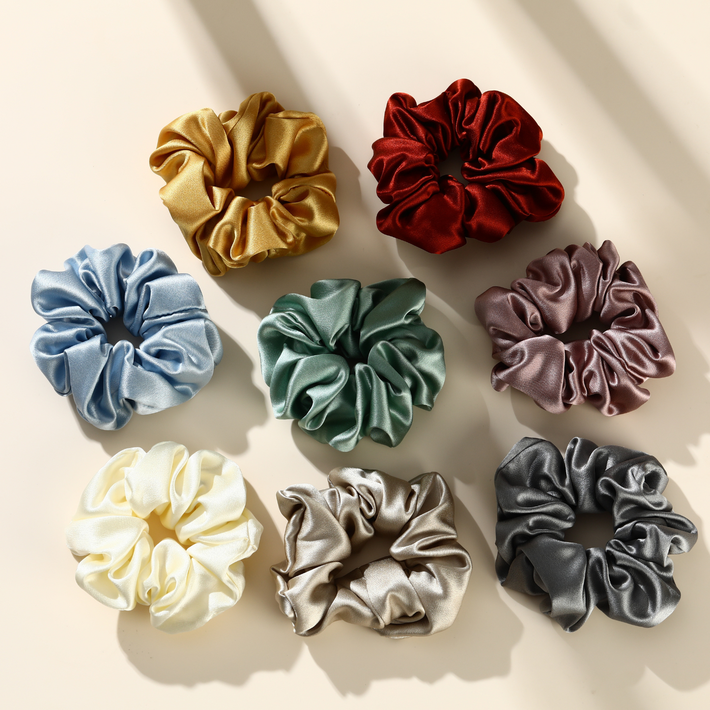 Roserel Mulberry Silk Pastel Scrunchie 3 Pack